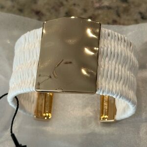 Ecru Raffia and Gold Cuff from WHBM